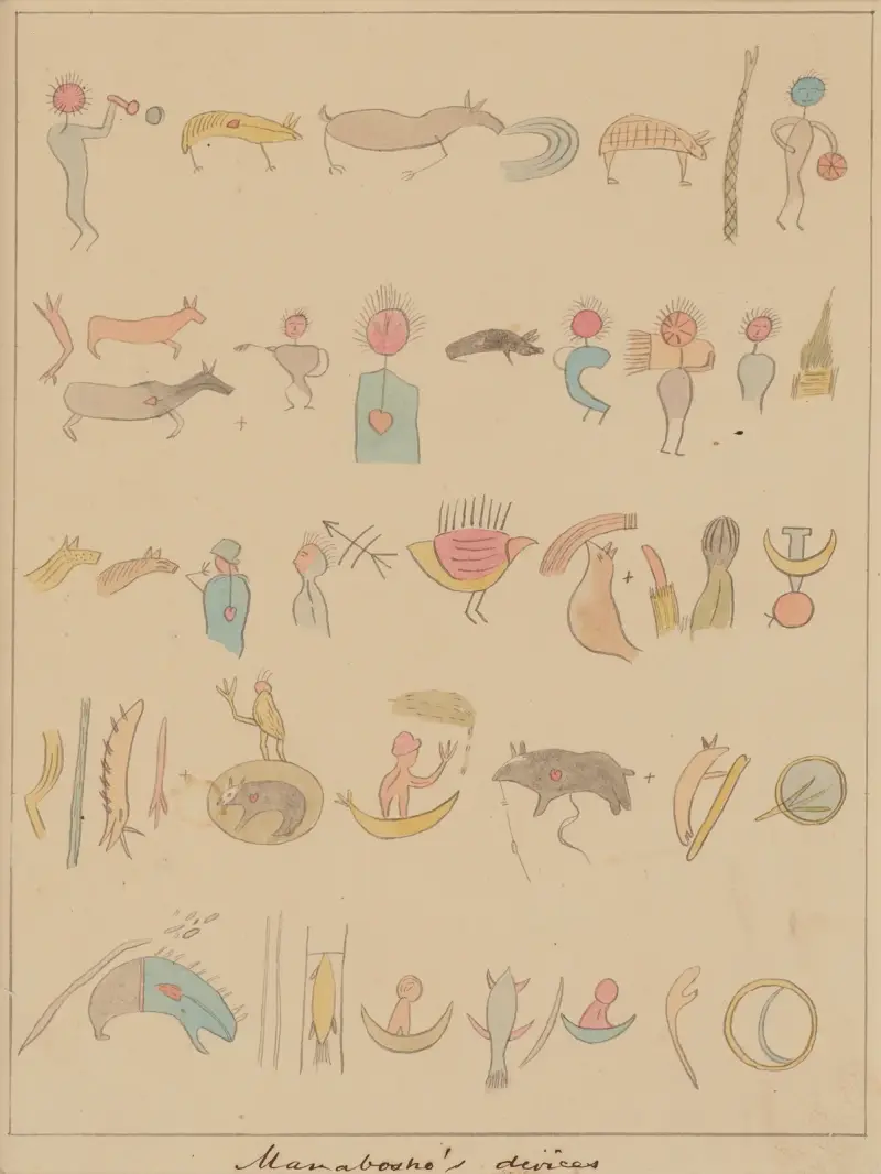 Manabosho’s Geräte, 1849 – Nr. 3 von Seth Eastman