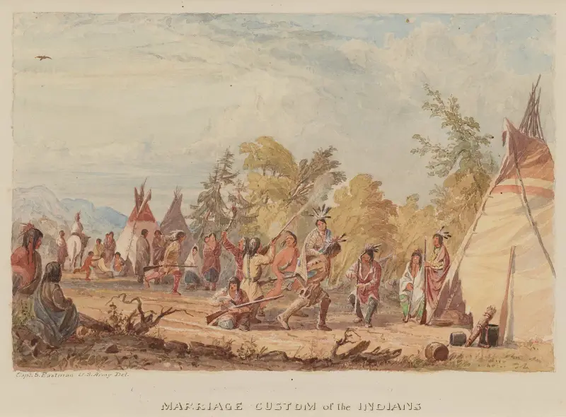 Giftermålssed bland indianerna av Seth Eastman