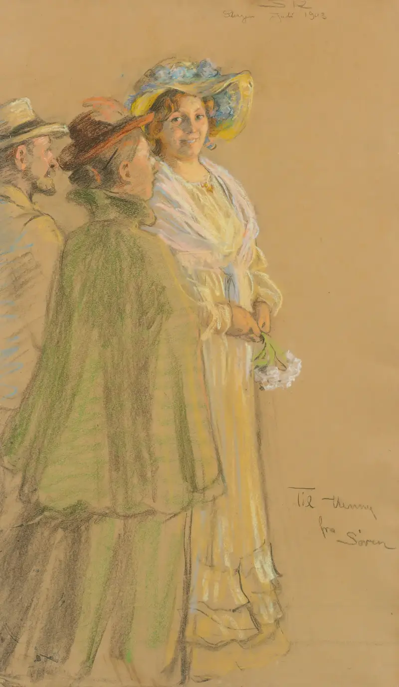 Poczmistrz Schrøder, Anna Ancher i Henny Brodersen, Peder Severin Krøyer