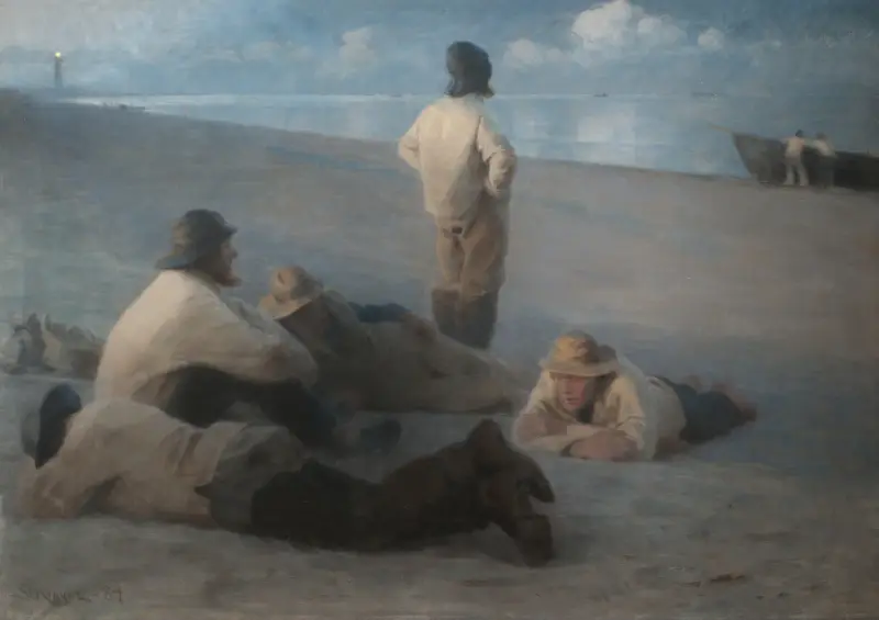 Sommarafton på stranden i Skagen av Peder Severin Krøyer
