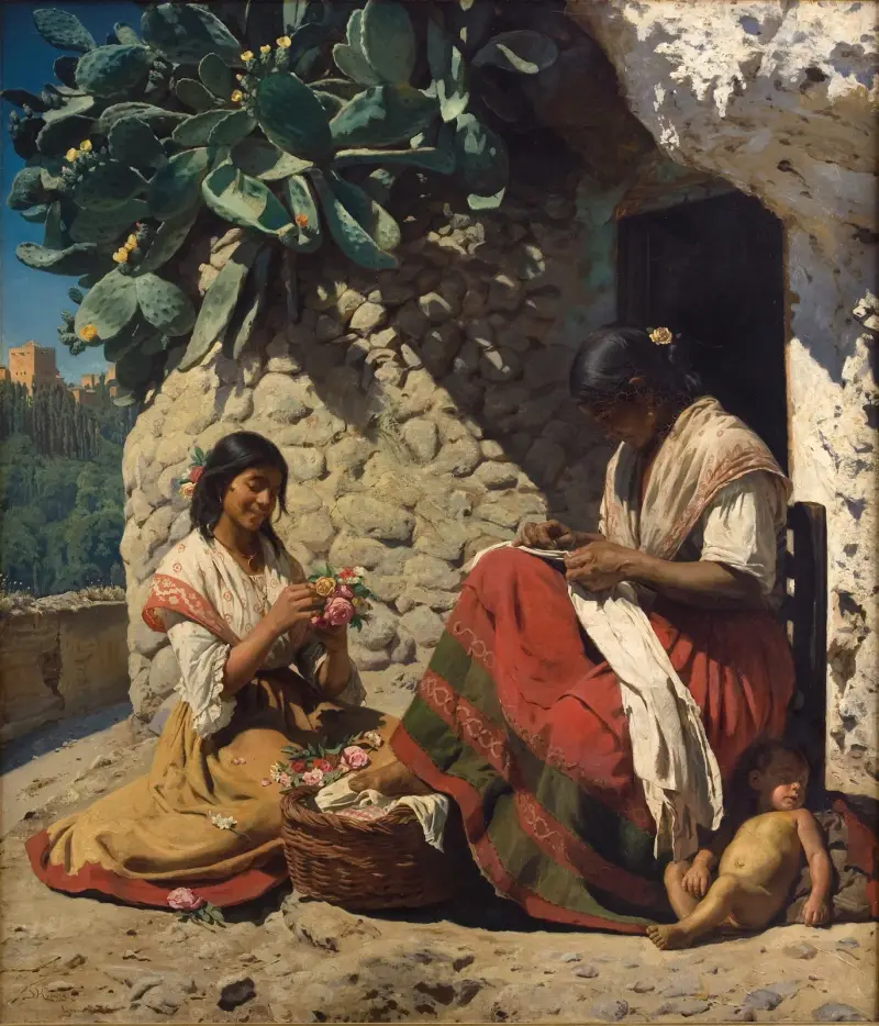 Två zigenarkvinnor utanför sin stuga. Spanien av Peder Severin Krøyer