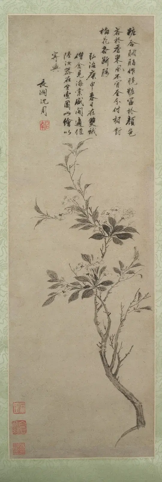 Kvetoucí okrasná jabloň, Shen Zhou