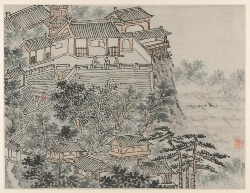 The Five Sages Terrace av Shen Zhou