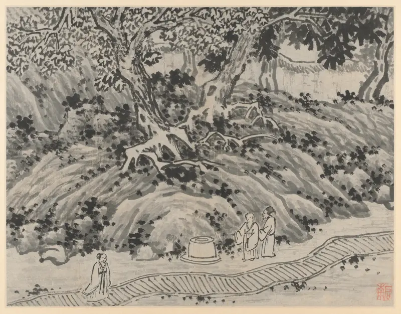 Der Narr im Frühling, aus Zwölf Ansichten des Tigerhügels, Suzhou von Shen Zhou