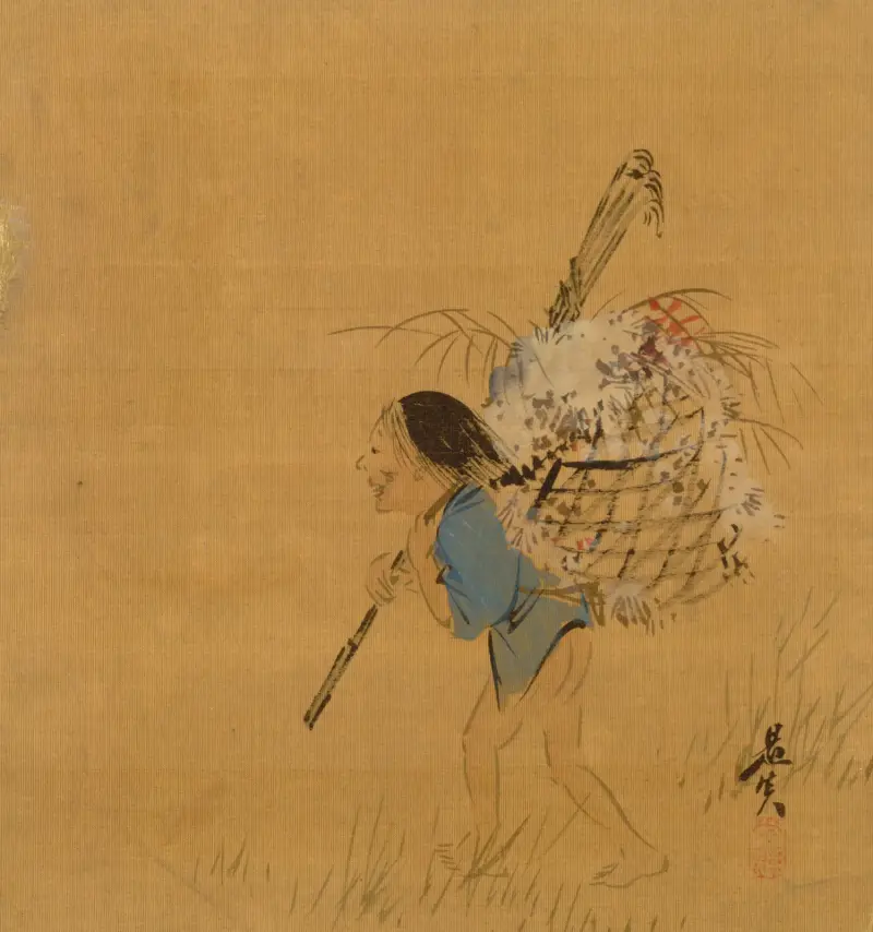 Peasant with Basket av Shibata Zeshin