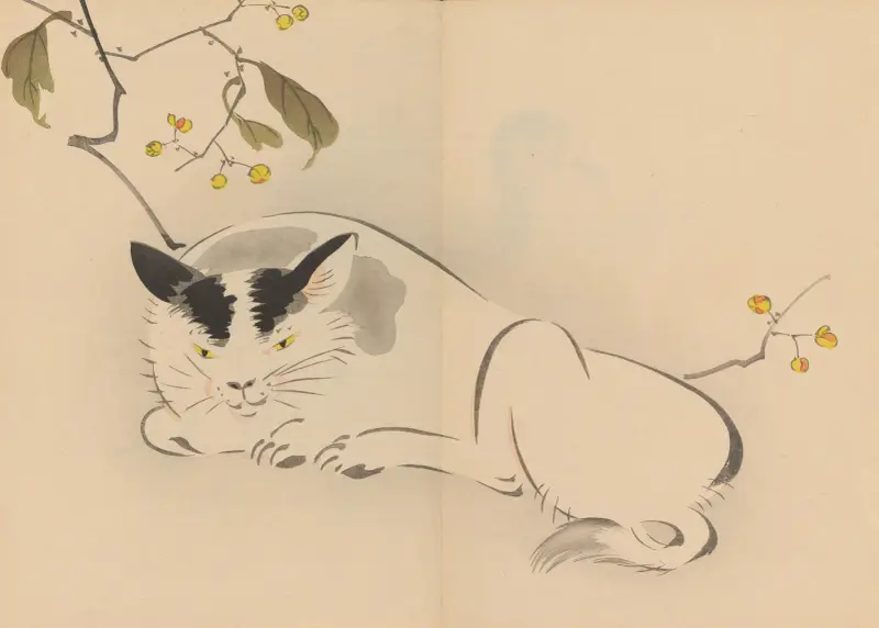 Zeshin iboku tairyūkyo gafu, plansch 8 av Shibata Zeshin