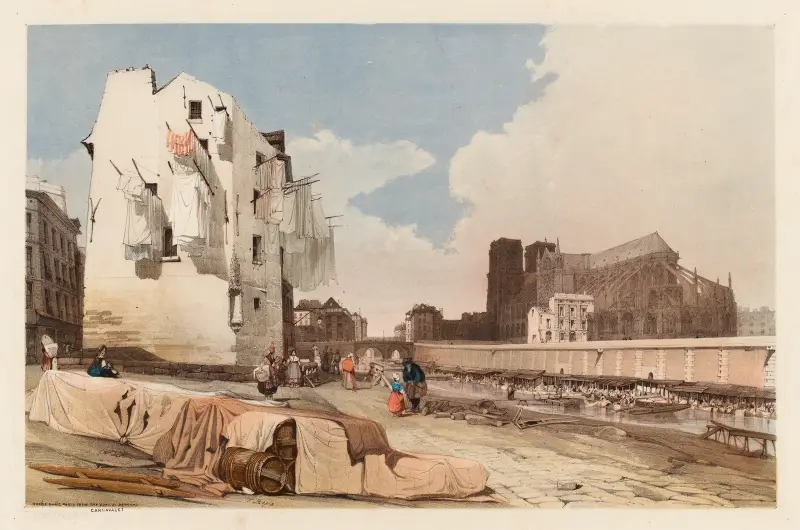 Notre-Dame, Paris från quai St Bernard av Thomas Shotter Boys
