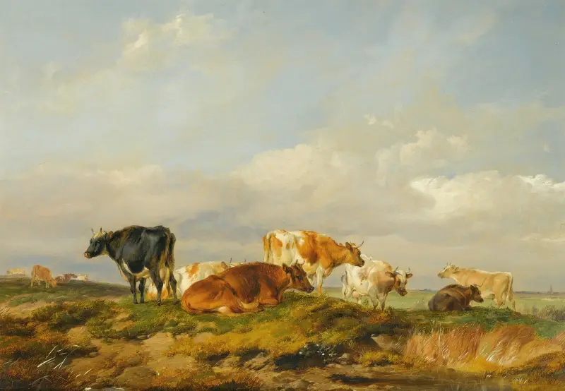 Cattle In A Kent Meadow av Thomas Sidney Cooper