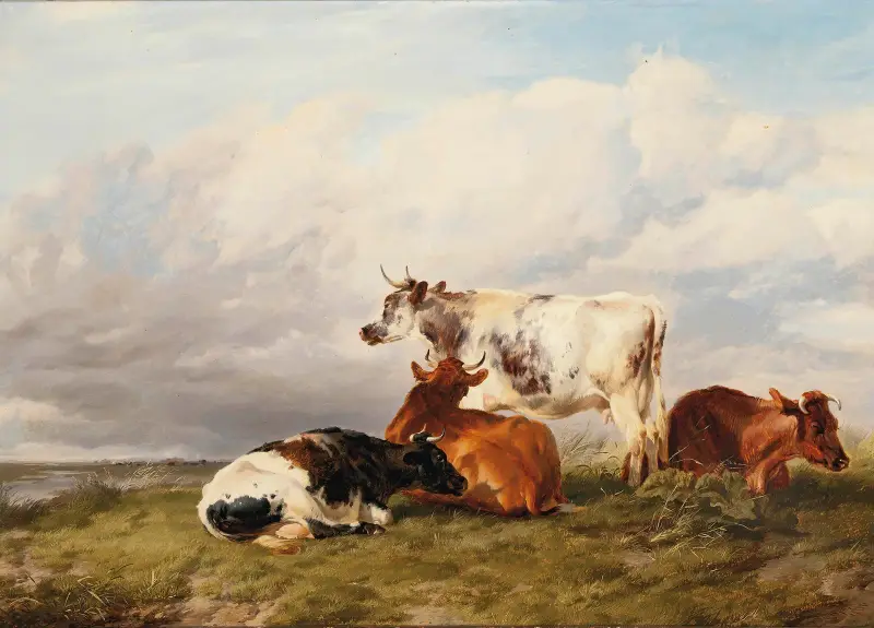 In the meadows at noon av Thomas Sidney Cooper