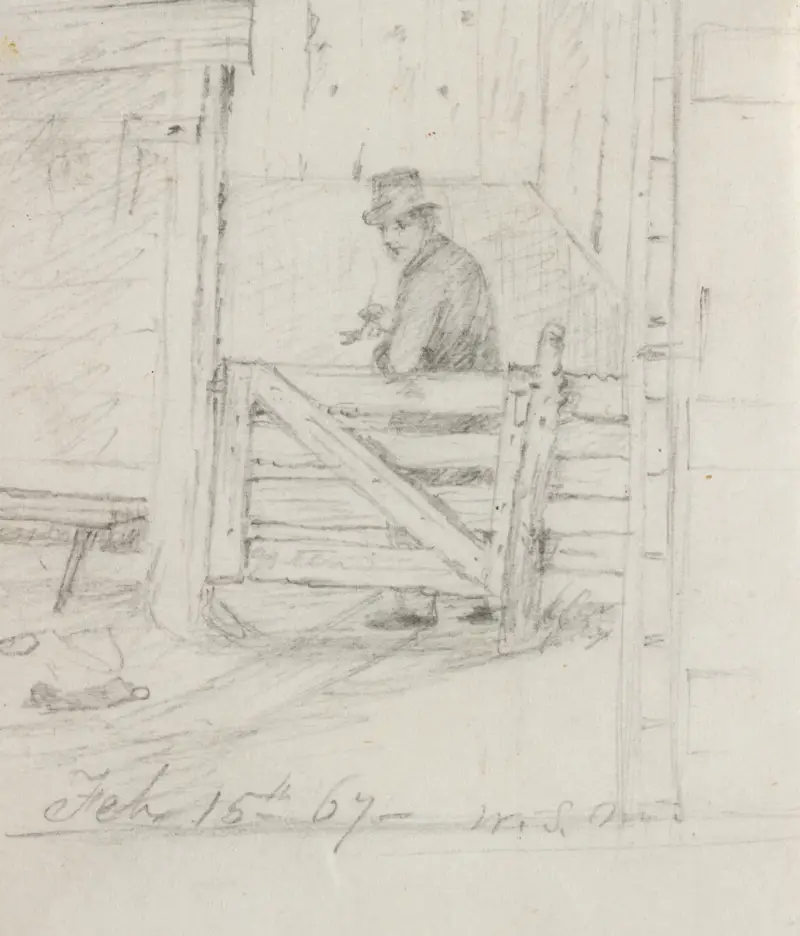 Resting on the Fence av William Sidney Mount