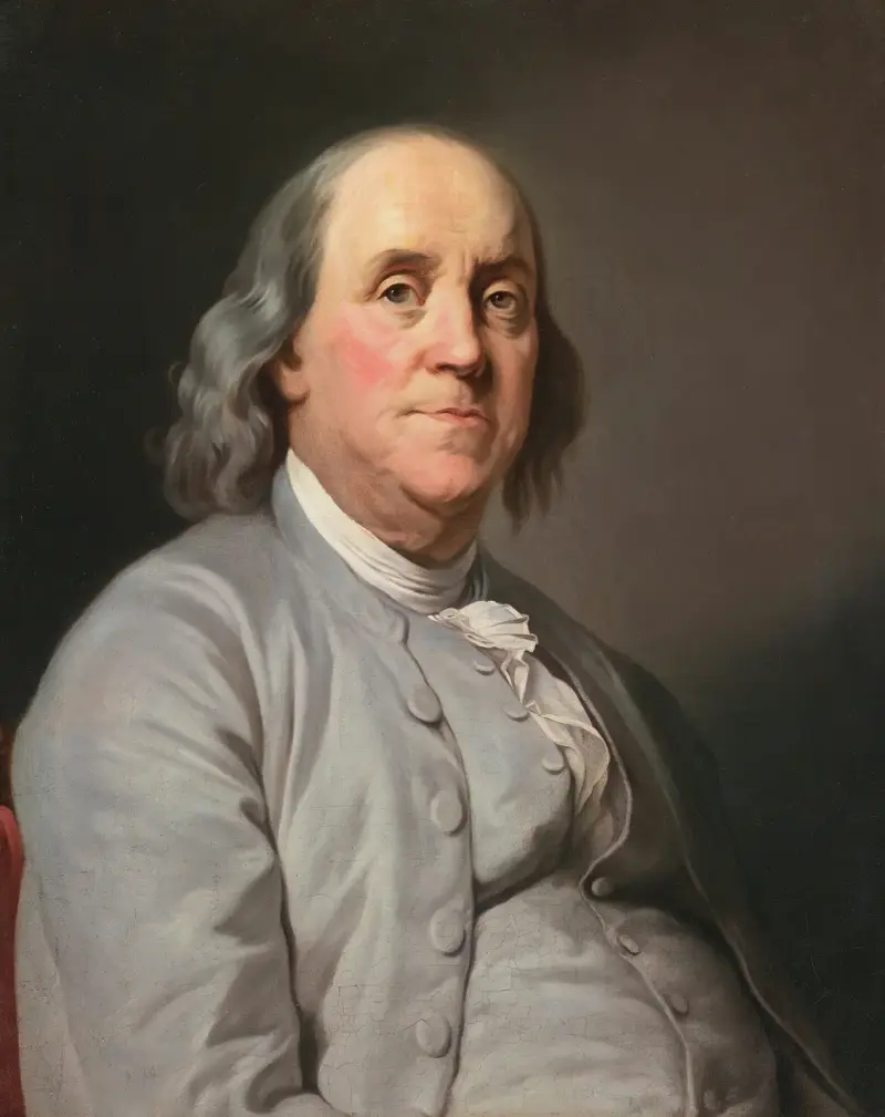 Porträtt av Benjamin Franklin av Joseph Siffred Duplessis