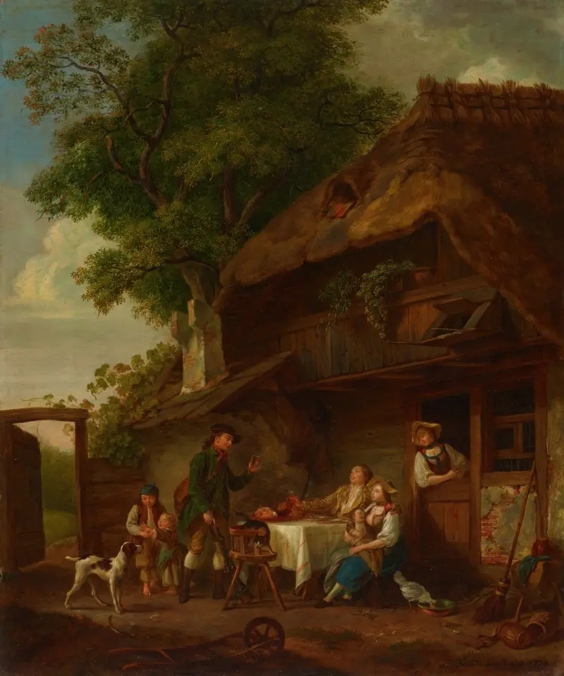 Ländliche Mahlzeit im Freien von Sigmund Freudenberger