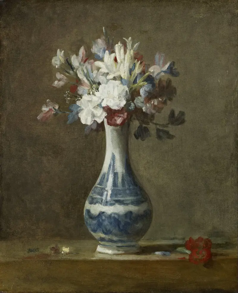Blomsterstilleben i vas av Jean Siméon Chardin