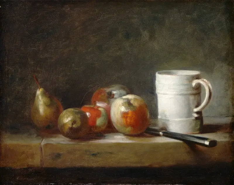 Stilleben med en vit mugg av Jean Siméon Chardin