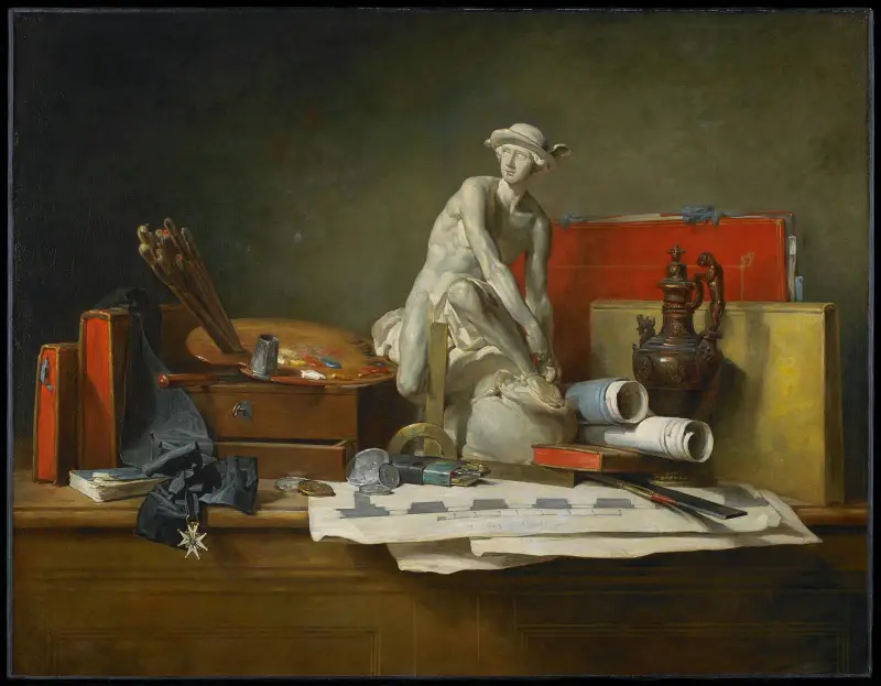 Konsternas attribut och de belöningar de tilldelas av Jean Siméon Chardin