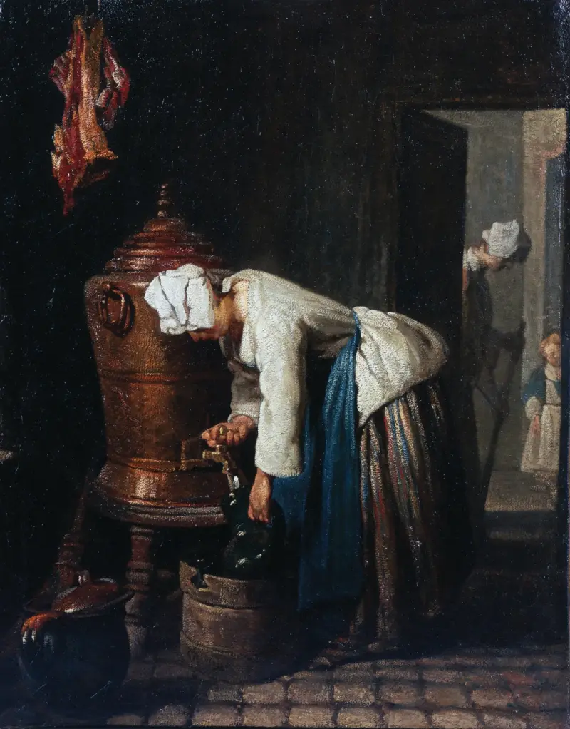 Kvinna som hämtar vatten vid brunnen av Jean Siméon Chardin