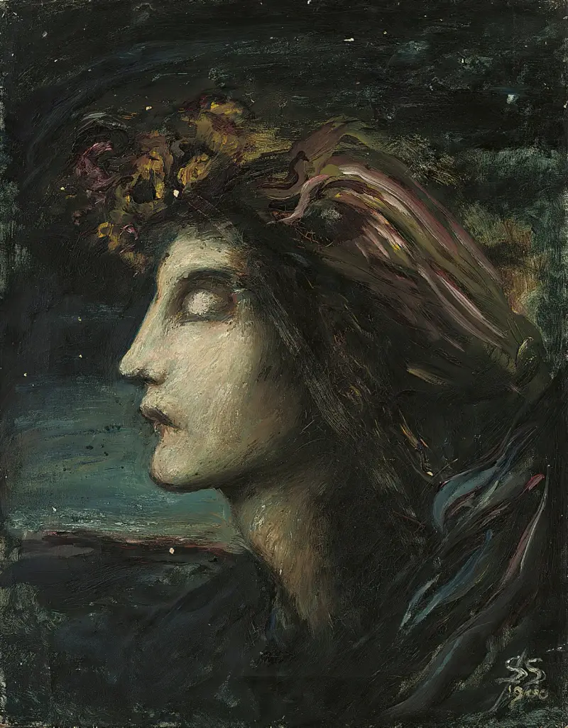 Head study av Simeon Solomon
