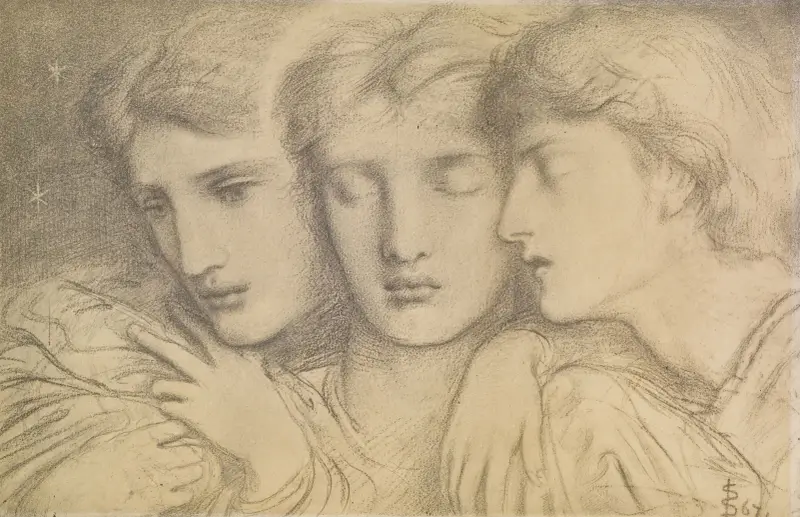 The Sleepers and One that Watcheth av Simeon Solomon