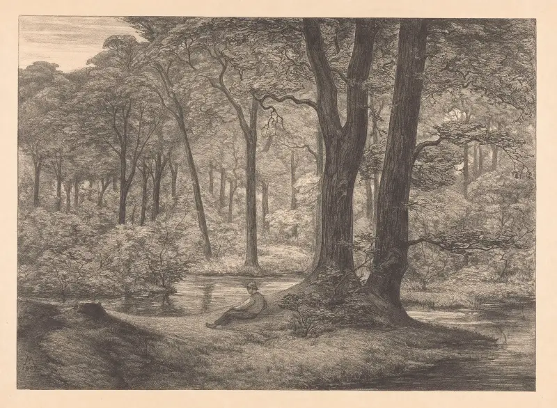 Blick auf den Hunnenschans auf der Veluwe von Simon Moulijn