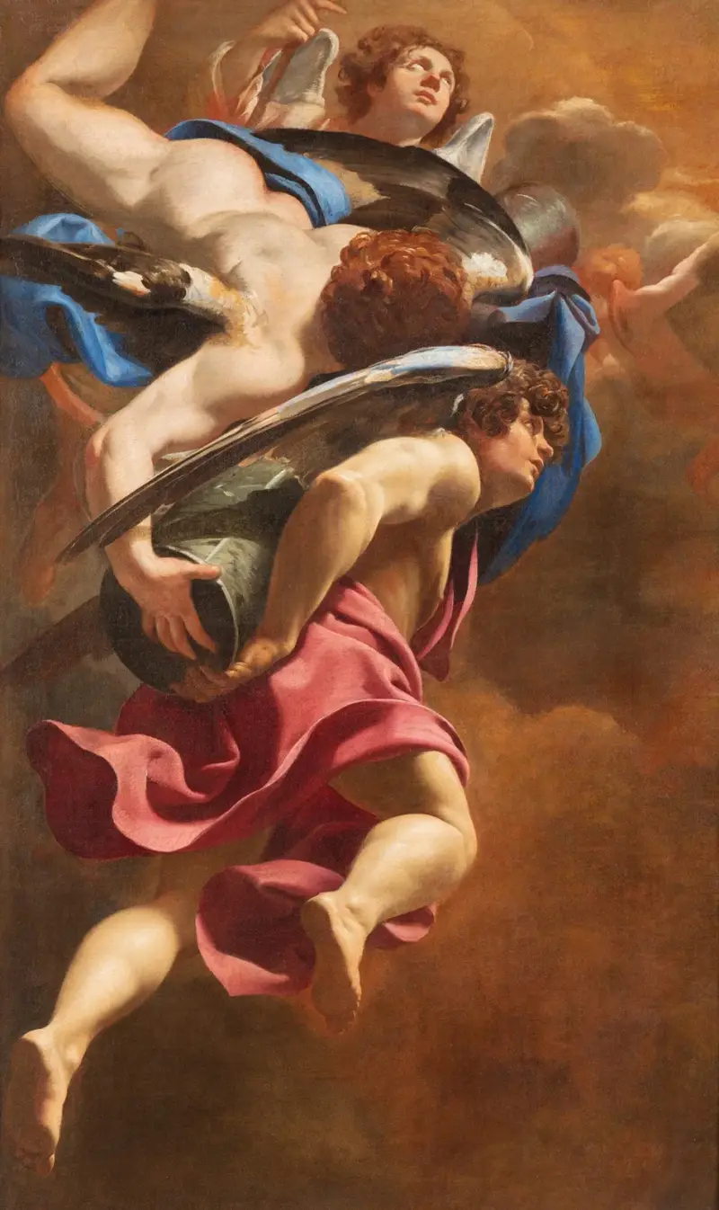 Angels Bearing the Column of the Passion av Simon Vouet