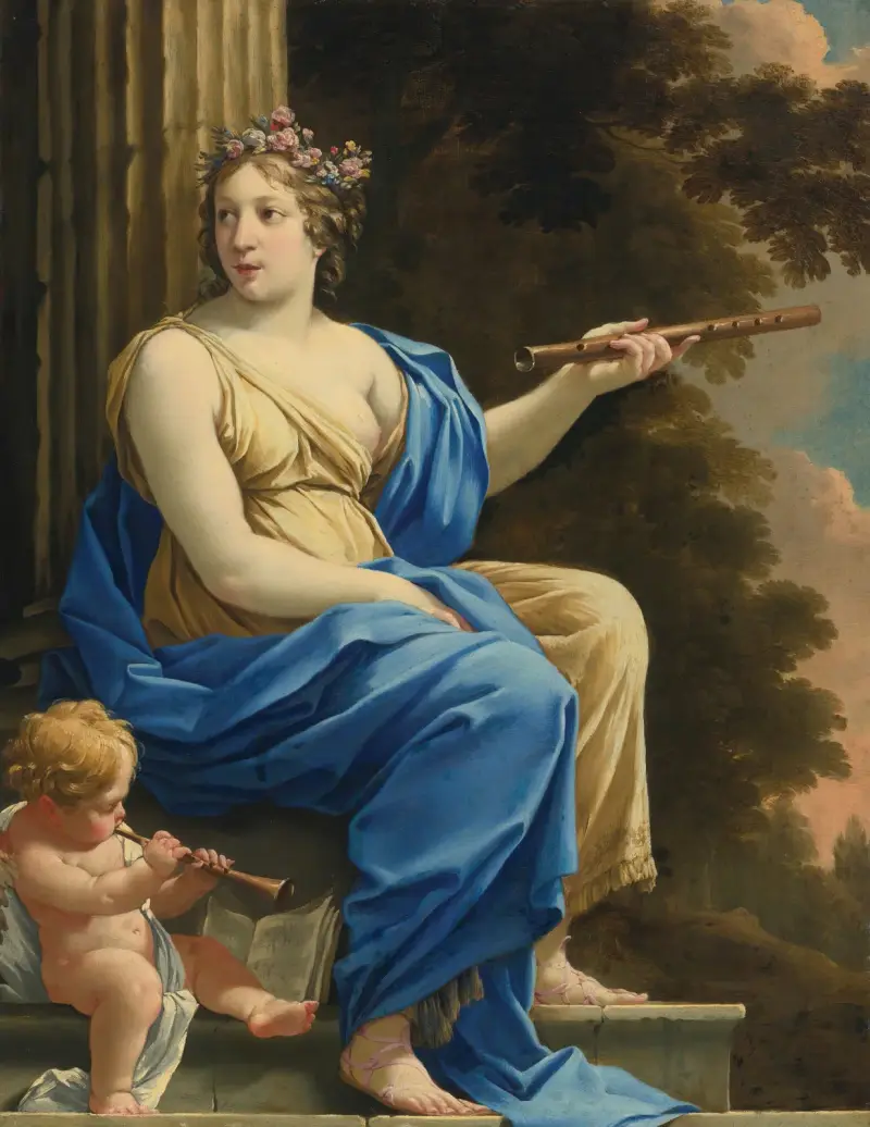 Euterpe, musikens och lyrikens musa av Simon Vouet