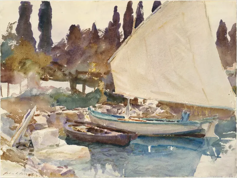 Čluny, 1913, John Singer Sargent