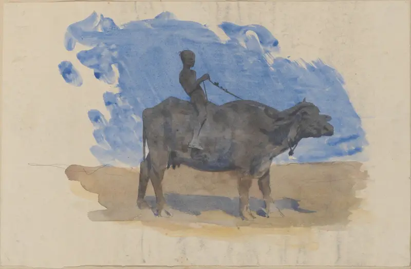 Boy on Water Buffalo av John Singer Sargent