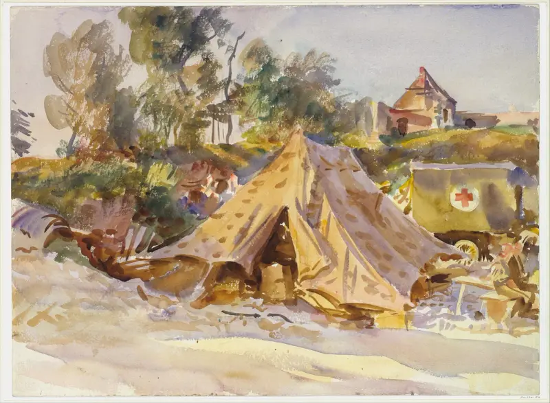 Tábor s sanitkou, John Singer Sargent