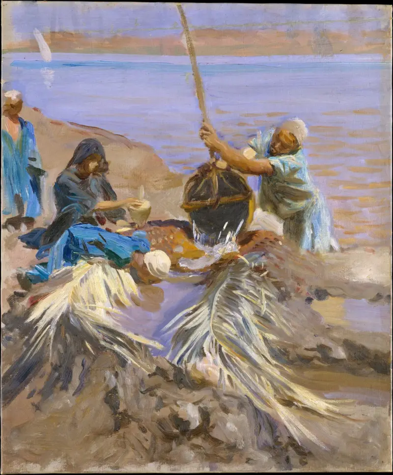 Ägypter, Wasser aus dem Nil schöpfend von John Singer Sargent
