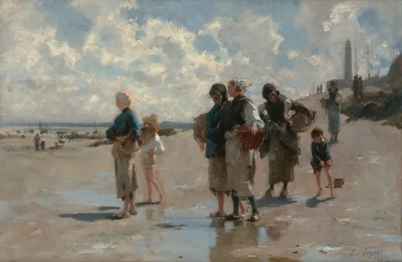 Fishing for Oysters at Cancale av John Singer Sargent