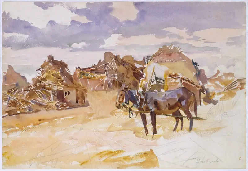 Maultiere und Ruinen von John Singer Sargent