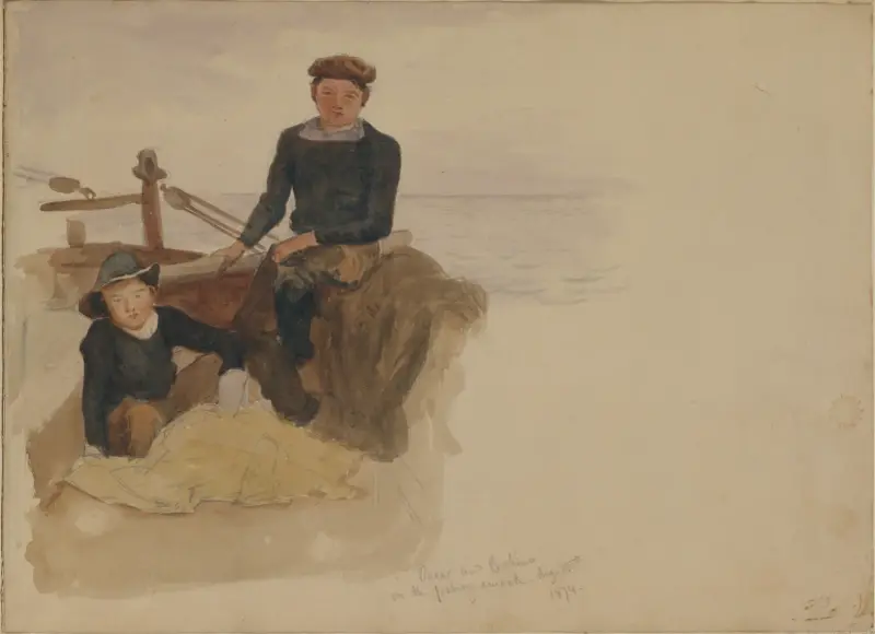 Oscar och Bobino på fiskebåten av John Singer Sargent