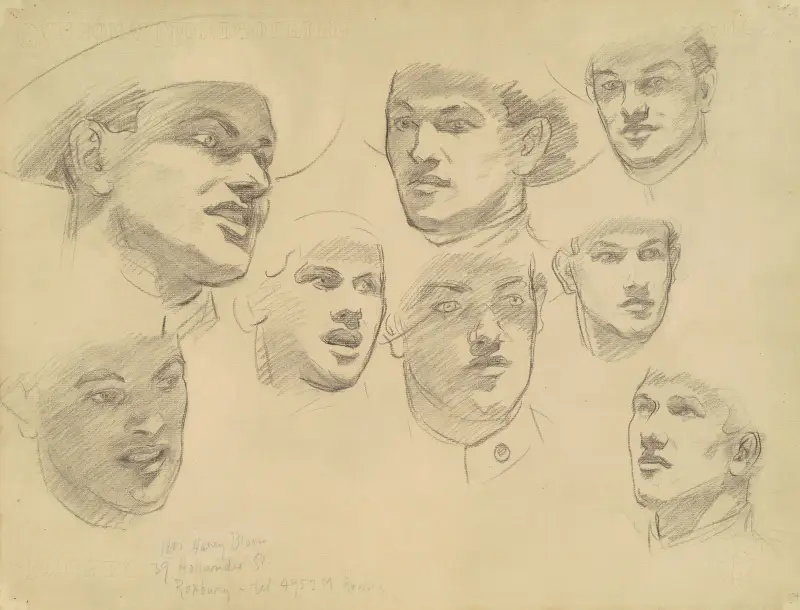 Studie k 'Vstupu do války', 1920, John Singer Sargent