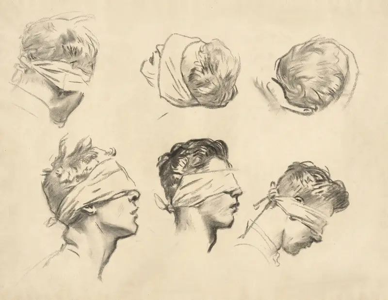 Studies for ‘Gassed’ III av John Singer Sargent