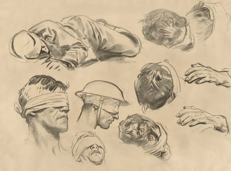 Studies for ‘Gassed’ V av John Singer Sargent