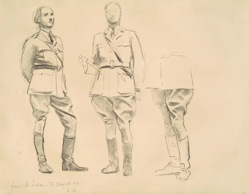 Studier för 'General Officers of World War I' av John Singer Sargent
