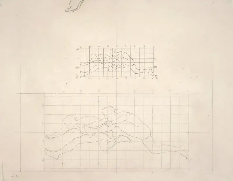 Studies for ‘Two Classical Male Figures Jumping’ av John Singer Sargent