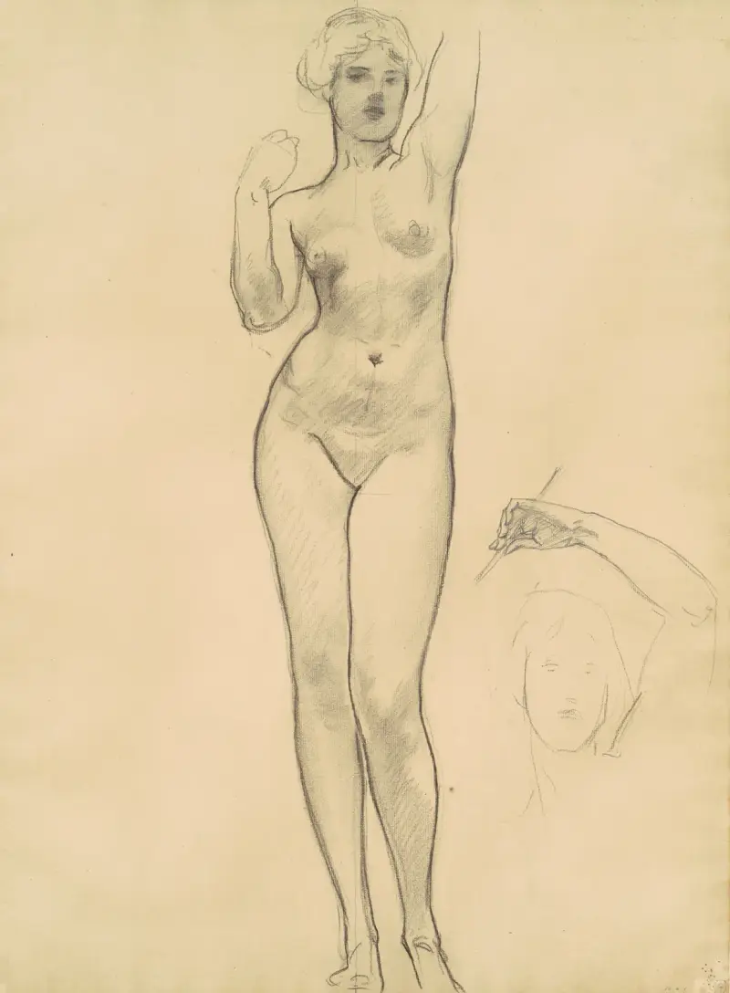 Studier av Afrodite för 'Afrodite och Eros' av John Singer Sargent