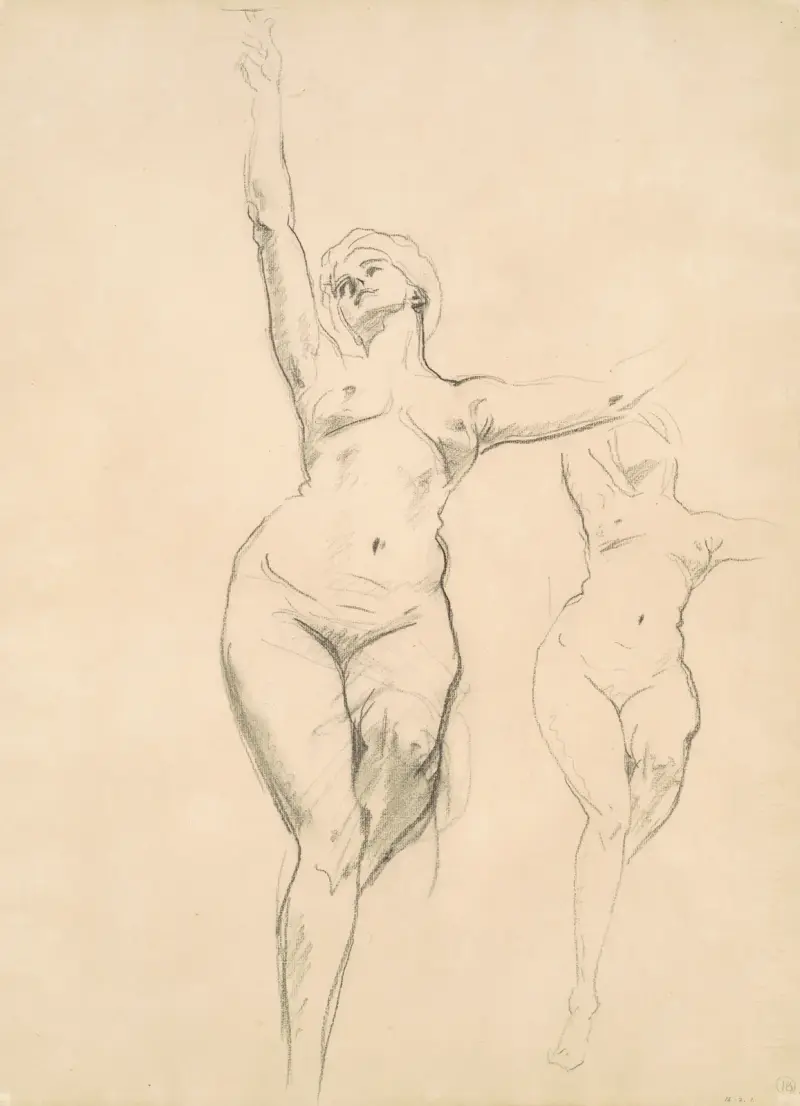 Studier av segergudinnan för ”Död och seger” av John Singer Sargent