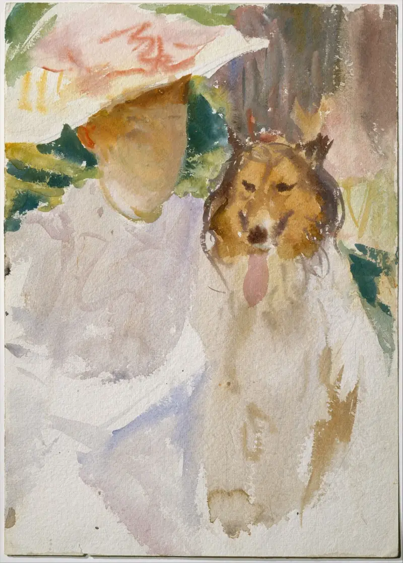 Frau mit Collie von John Singer Sargent