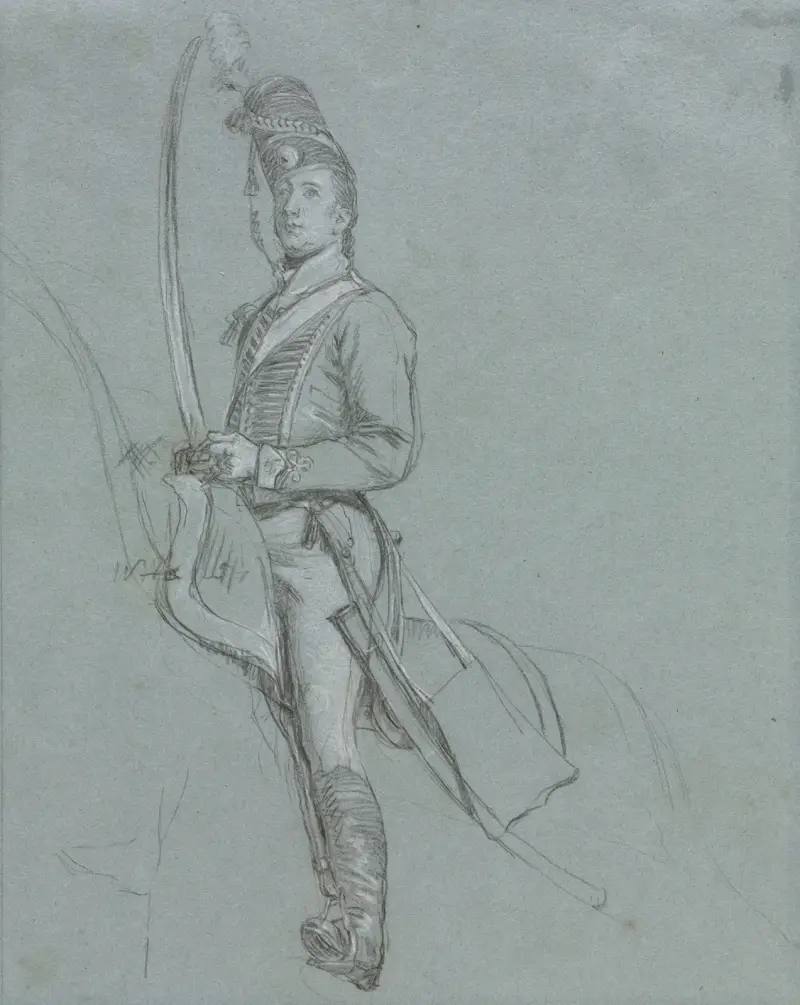 Husarský důstojník na koni, John Singleton Copley