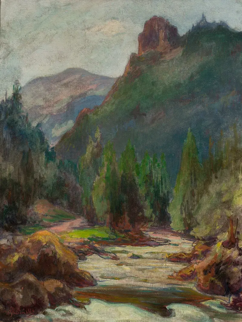 Mountain landscape, 1907 av Władysław Ślewiński