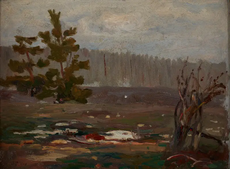 Grauer Frühlingstag von Jan Stanisławski