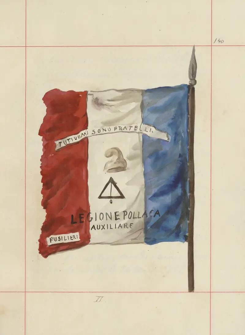 Anfalls- och försvarsvapen i Polen, vol. 4, släta bälten, prydnader, fanor och standar, pl. 122 av Boleslaw Starzyński
