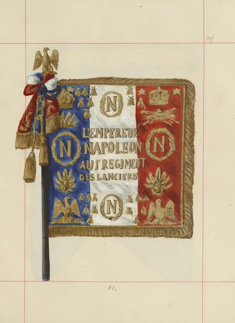 Anfalls- och försvarsvapen i Polen, vol. 4, släta bälten, prydnader, fanor och standar, pl. 128 av Boleslaw Starzyński