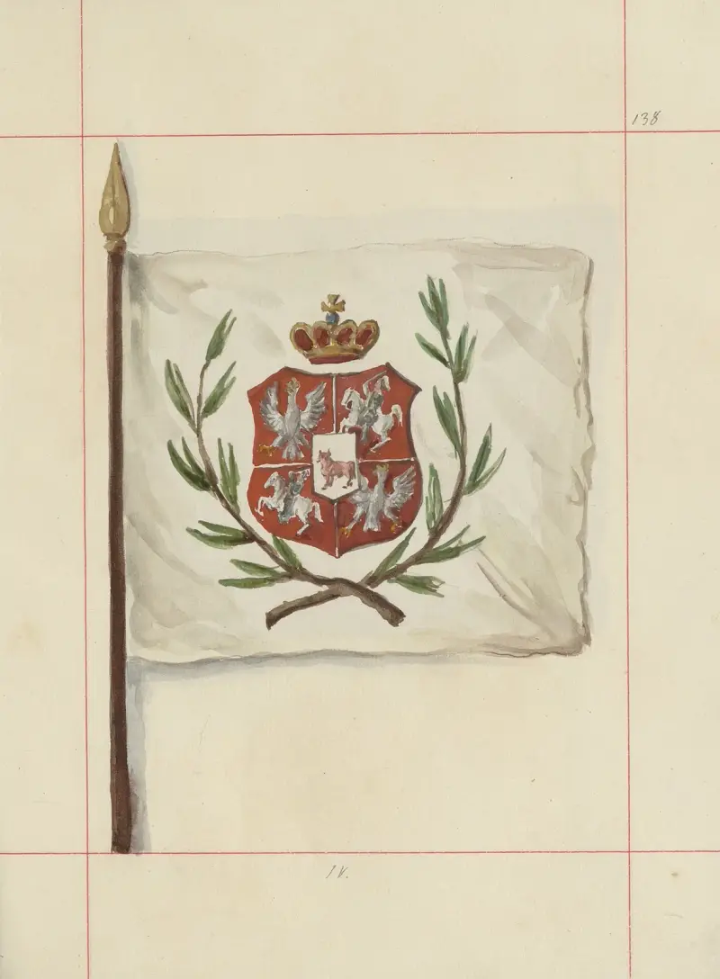 Anfalls- och försvarsvapen i Polen, vol. 4, släta bälten, prydnader, fanor och standar, pl. 119 av Boleslaw Starzyński