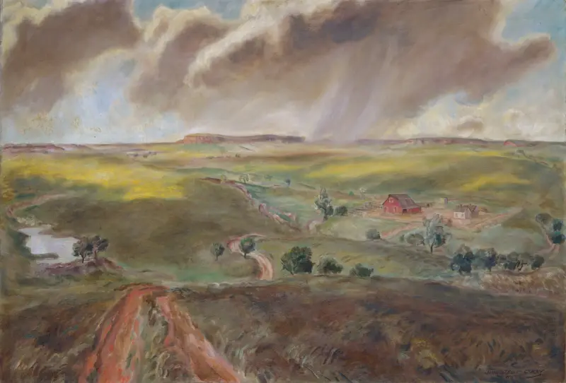 Spring Shower (Western Kansas Landscape) av John Steuart Curry
