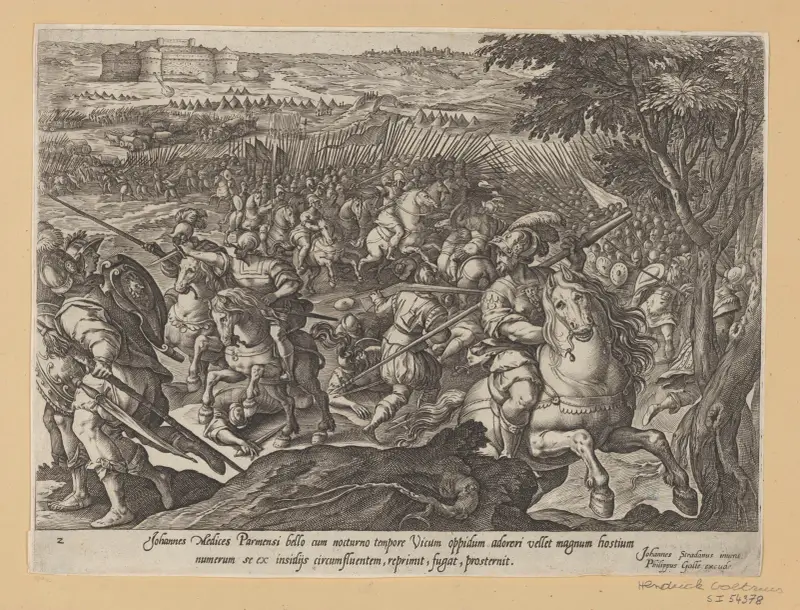 Giovanni De’ Medici Defeated av Jan van der Straet (Stradanus)