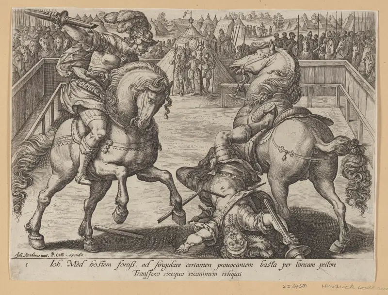 Giovanni De’ Medici in a Duel av Jan van der Straet (Stradanus)