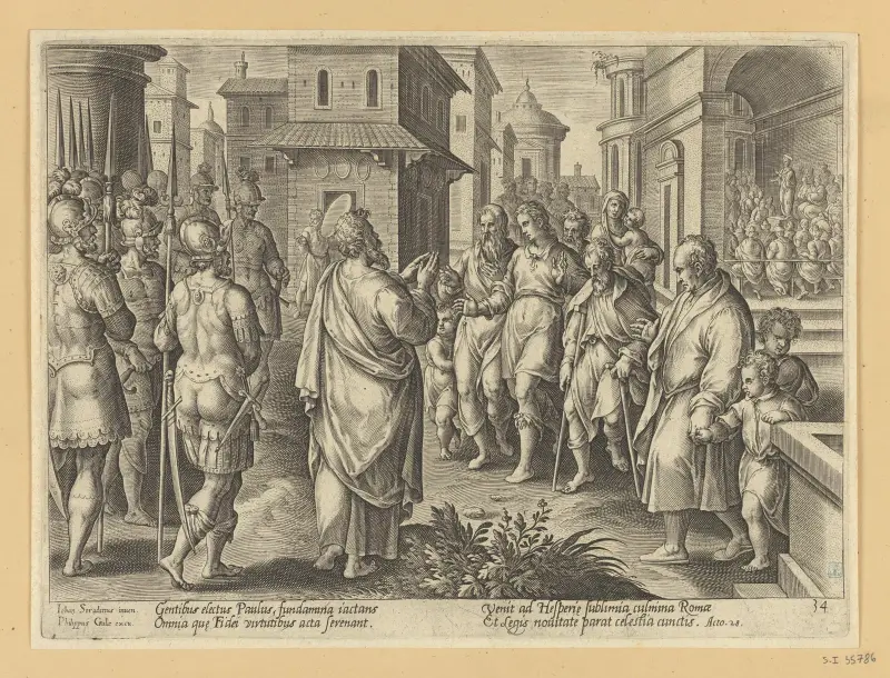 St Paul Preaching in Rome av Jan van der Straet (Stradanus)